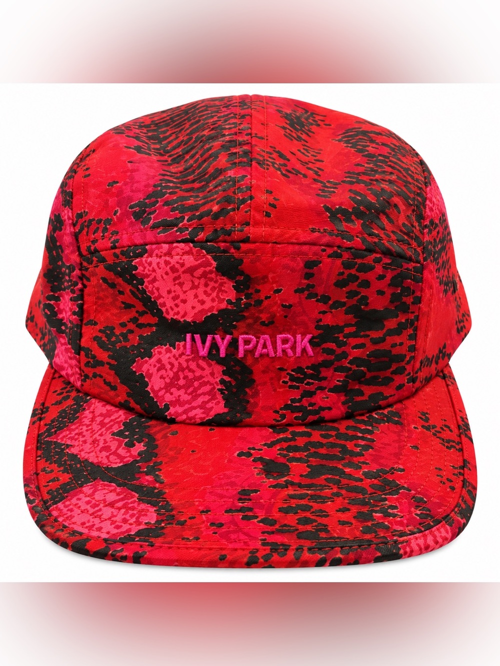 IVY PARK Red and Pink Patterned Cap with Black Accents